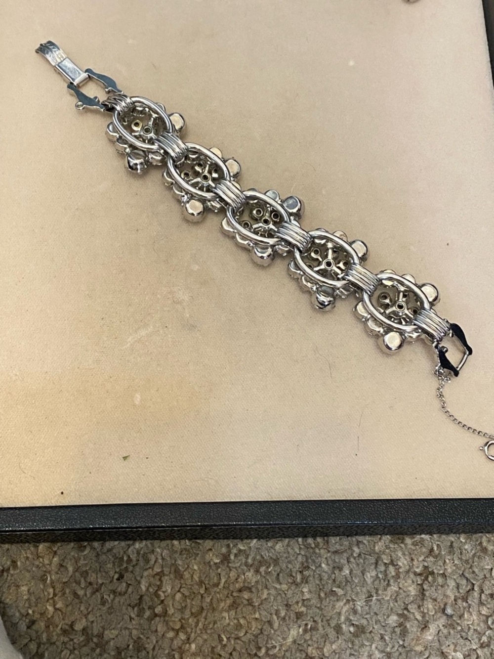 Vintage Juliana 5 Link Clear Rhinestone Bracelet 1960’s - Picture 7 of 12
